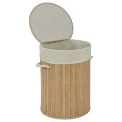 Panier à linge rond en bambou