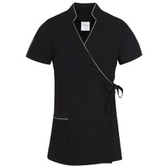 Kimono noir femme - passepoil blanc - 6 tailles disponibles